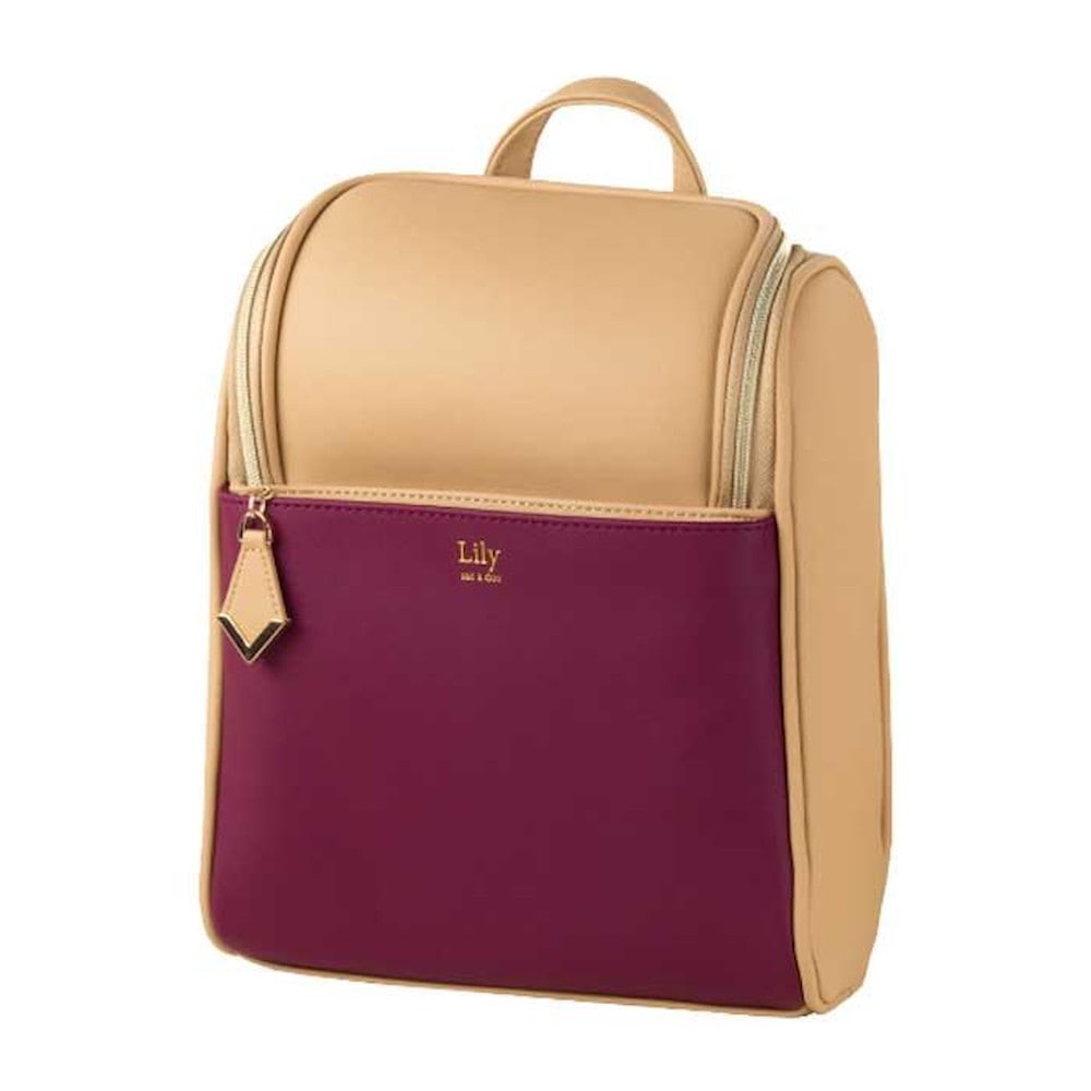 ミニリュックサック Bag-Lily-M06 キャメル×レッド 【直送品】 返品・キャンセル・他商品と同時購入は不可