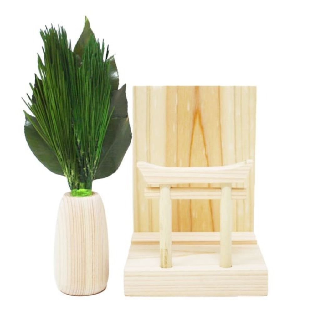 ミニ S 荒神松丸立て 鳥居付き 神棚セット メーカー直送 ▼返品・キャンセル不可【他商品との同時購入不可】