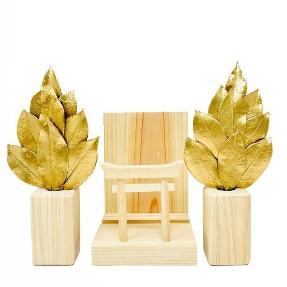 ミニ S 金の榊 鳥居付き神棚セット ST-040 メーカー直送 ▼返品・キャンセル不可【他商品との同時購入不可】