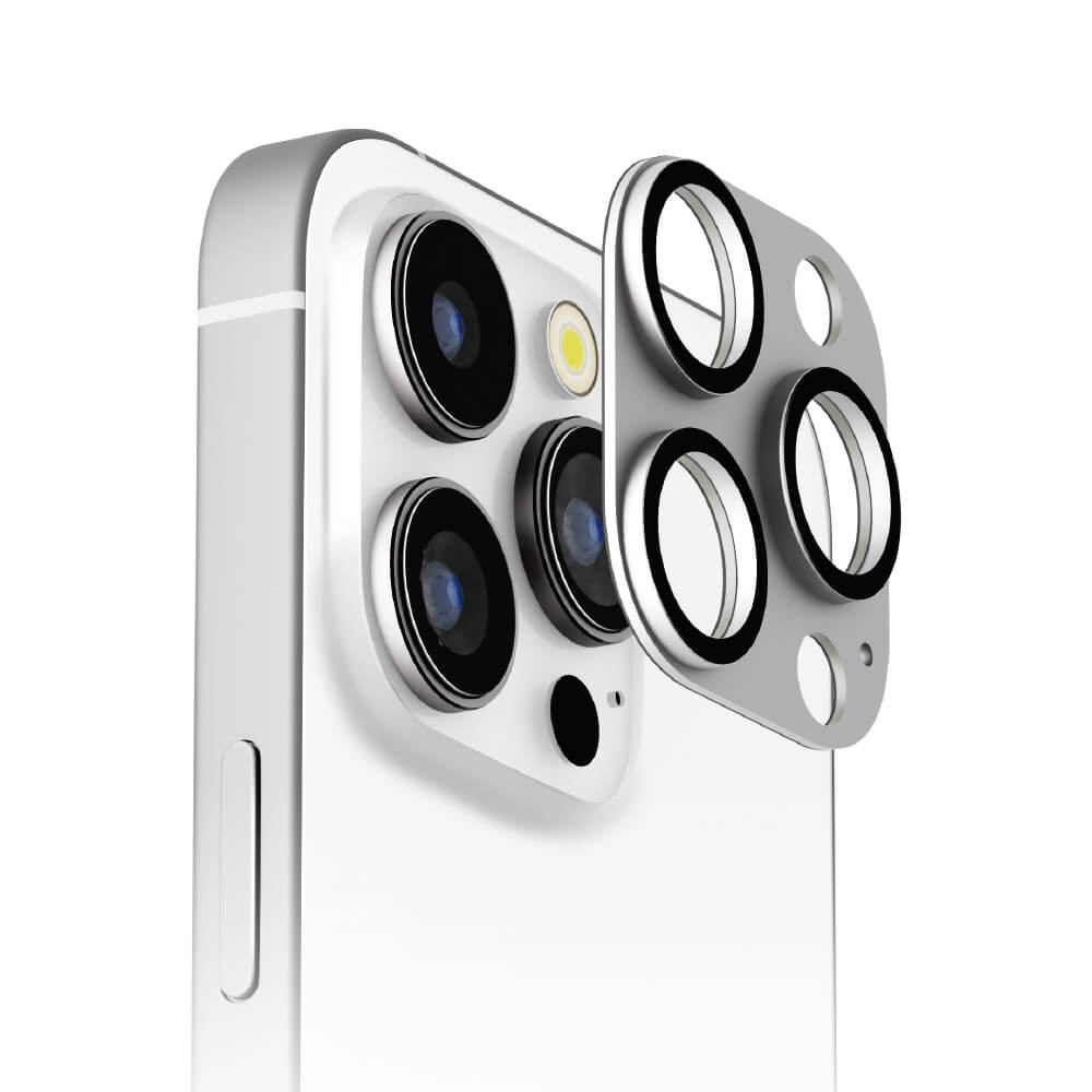 PGA iPhone16Pro/16ProMax カメラフルプロテクター アルミシルバー 3g
