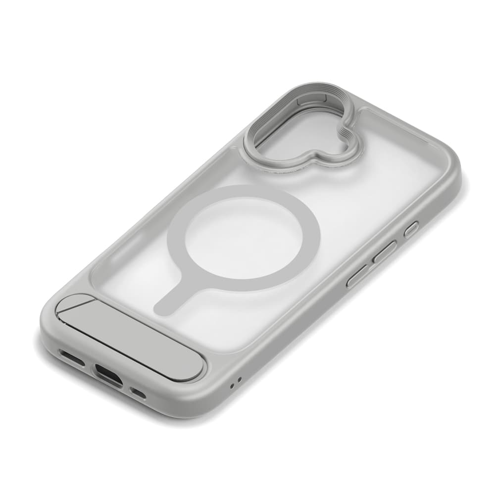 PGA iPhone 17用 MagSafe対応 スタンド付ハイブリッドケース グレー PG-25AMH07GY 45g