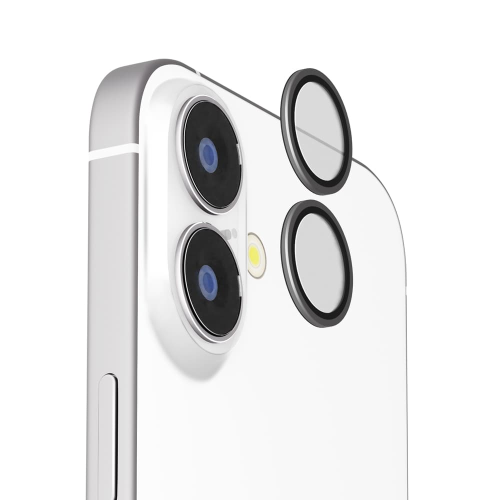 PGA iPhone 17／16／16 Plus用 カメラレンズプロテクター アルミ／ブラック 0.5g