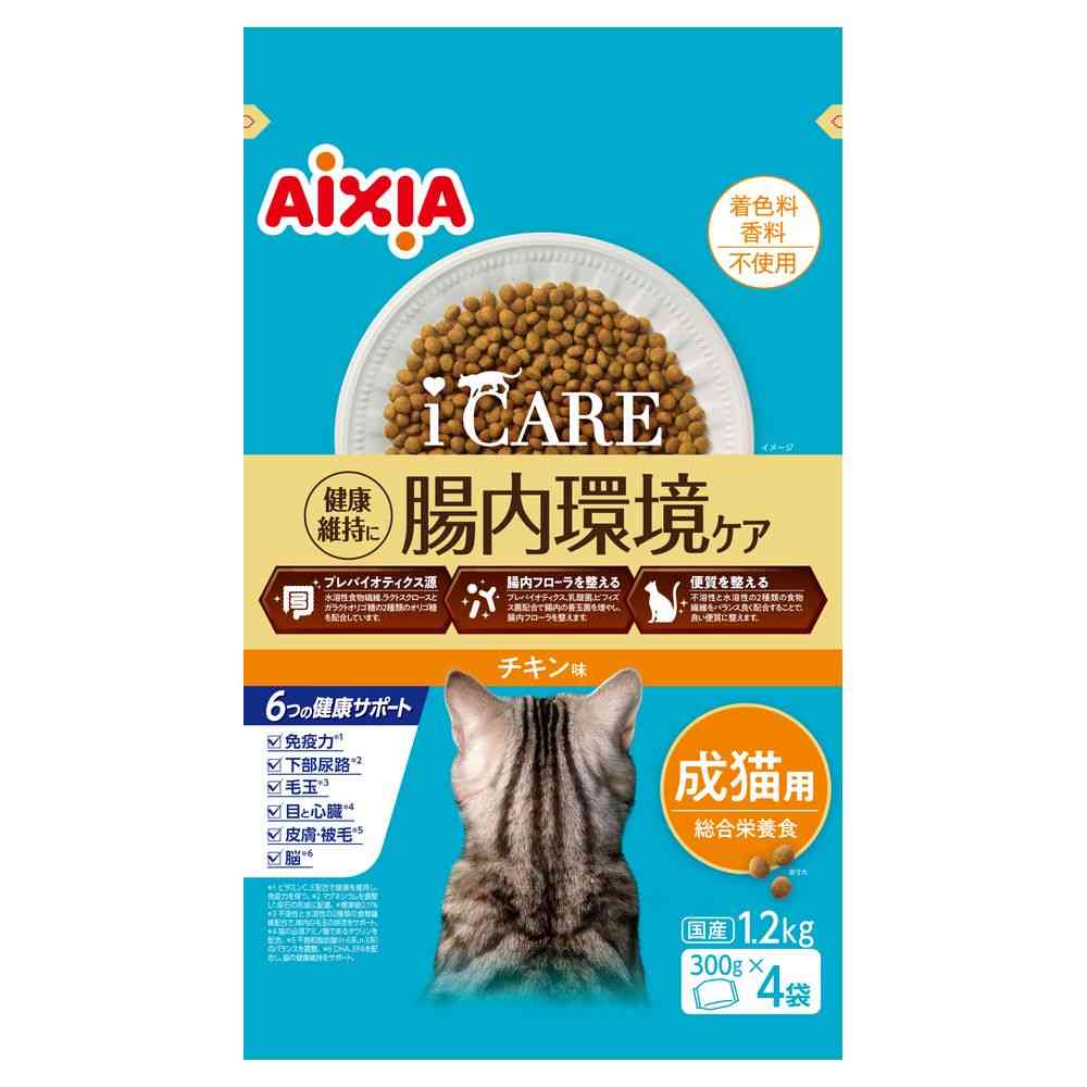 アイシア  i CARE キャットドライ チキン味 1.2kg（300g×4袋）