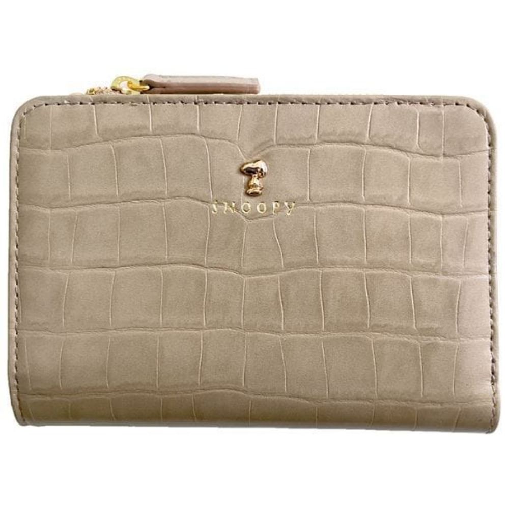 スヌーピーLC クロコ スリム二つ折 ベージュ SN0125 メーカー直送 ▼返品・キャンセル不可【他商品との同時購入不可】