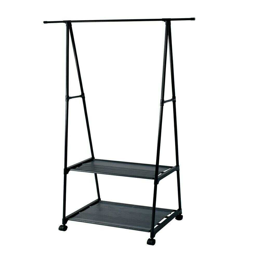パークレーン カジュアル２段ハンガーラック ブラック
