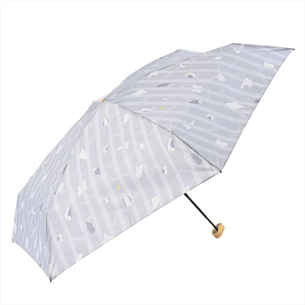 晴雨兼用 折傘 55cm エコルーペット 5段 17381GY メーカー直送 ▼返品・キャンセル不可【他商品との同時購入不可