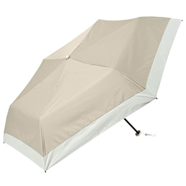 一級遮光 晴雨兼用日傘 折畳傘 ソラニバイカラー 軽量50cm BG 【直送品】 返品・キャンセル・他商品と同時購入は不可