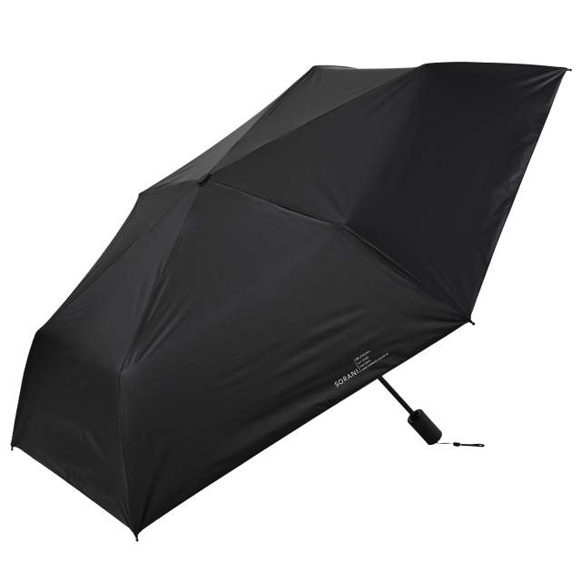 耐風 BIGサイズ 自動開閉 晴雨兼用 折畳傘 ソラニ ミニ58cm BK 【直送品】 返品・キャンセル・他商品と同時購入は不可