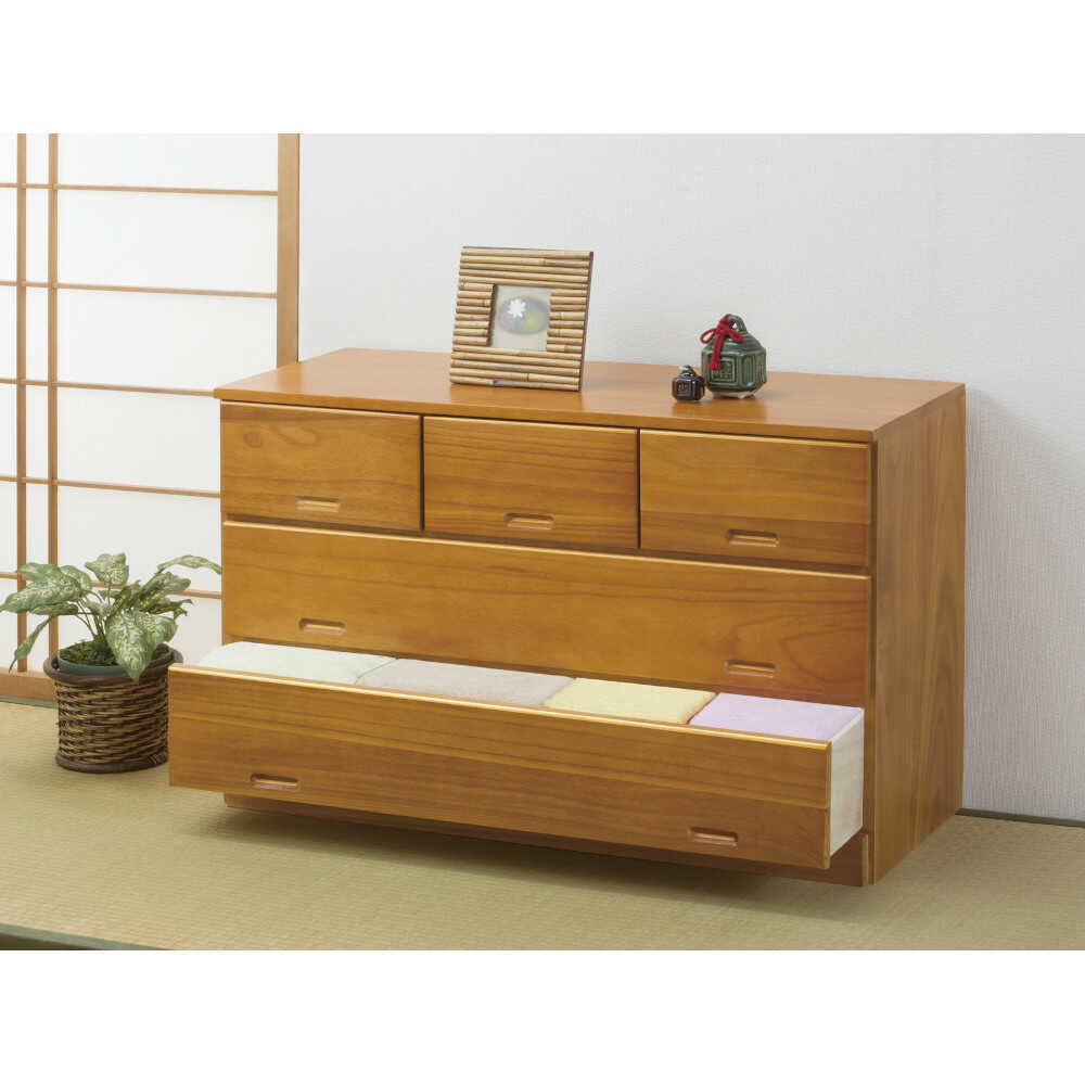 総桐ローチェスト3段5杯引き出し[02001] メーカー直送▼返品・キャンセル不可【他商品との同時購入不可】