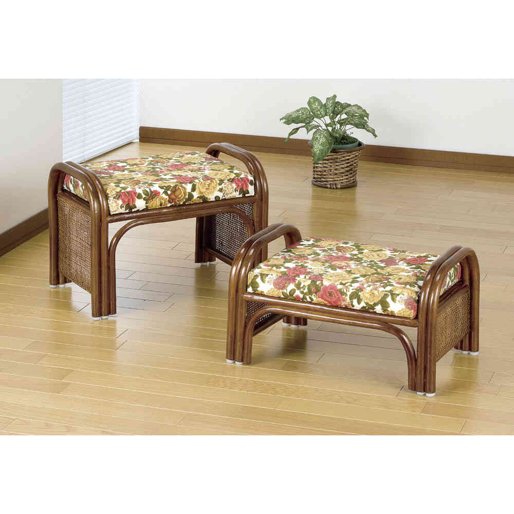 天然籐らくらく座椅子2脚組 ハイタイプ+ロータイプ[03796] メーカー直送 ▼返品・キャンセル不可【他商品との同時購入不可】