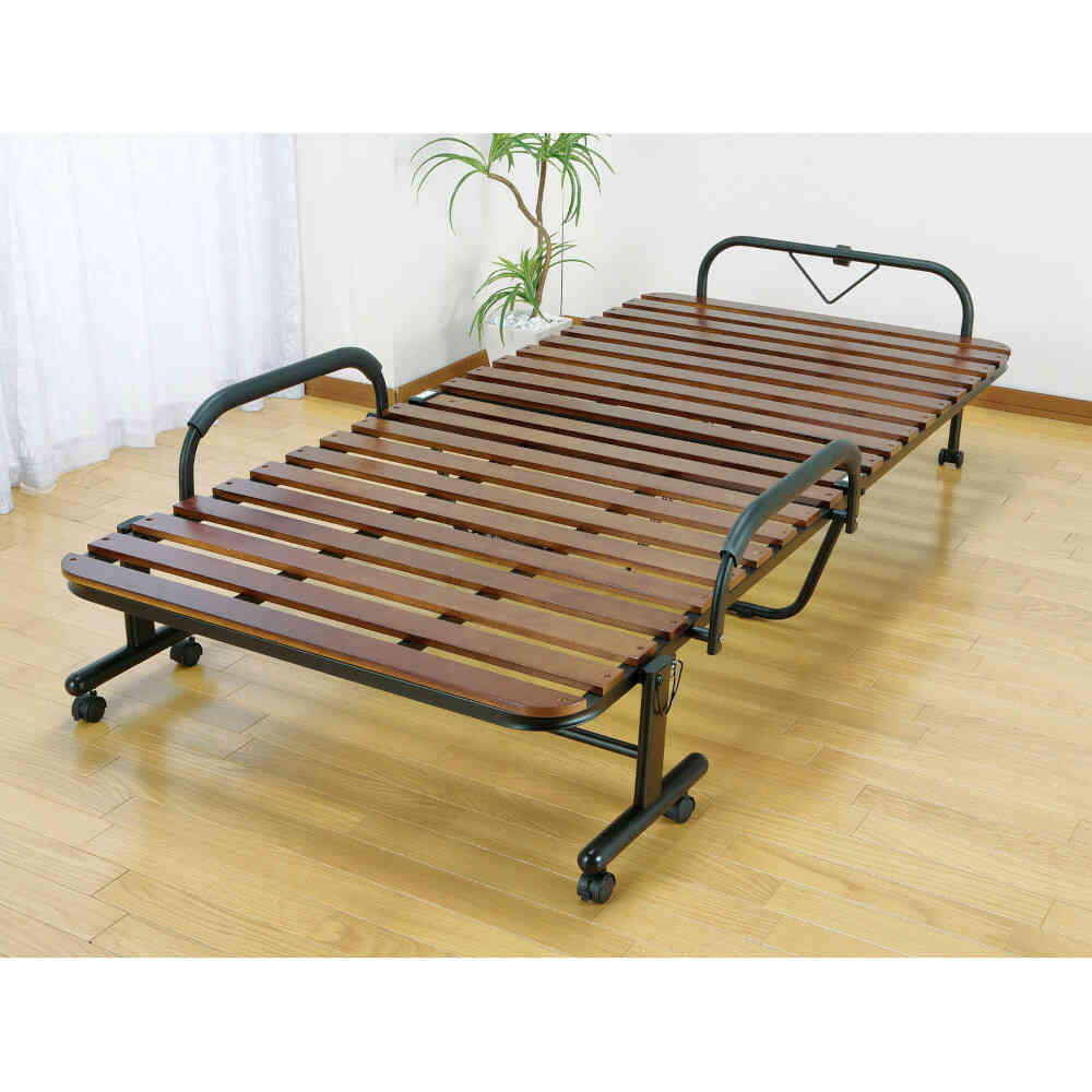 天然木すのこ折りたたみベッド セミダブル[02488] メーカー直送▼返品・キャンセル不可【他商品との同時購入不可】