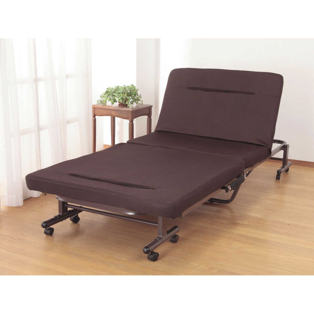 折りたたみソファベッド 組立不要 ブラウン[0255910] メーカー直送▼返品・キャンセル不可【他商品との同時購入不可】