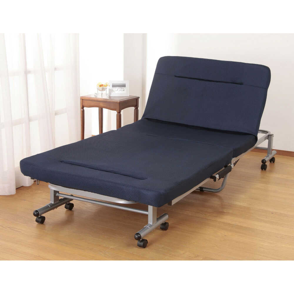 折りたたみソファベッド 組立不要 ネイビー[0255930] メーカー直送▼返品・キャンセル不可【他商品との同時購入不可】