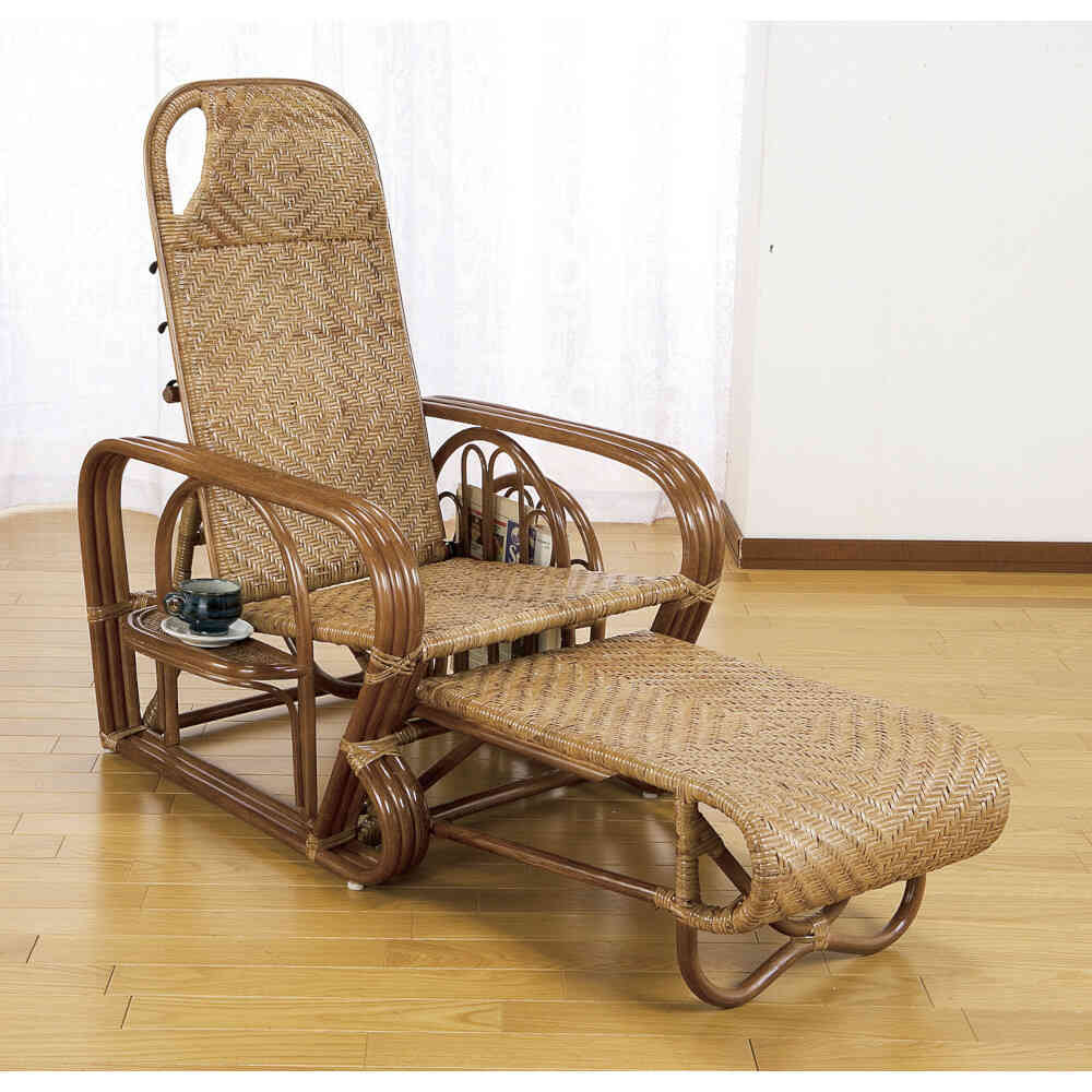 天然籐リクライニングチェア[02361] メーカー直送 ▼返品・キャンセル不可【他商品との同時購入不可】