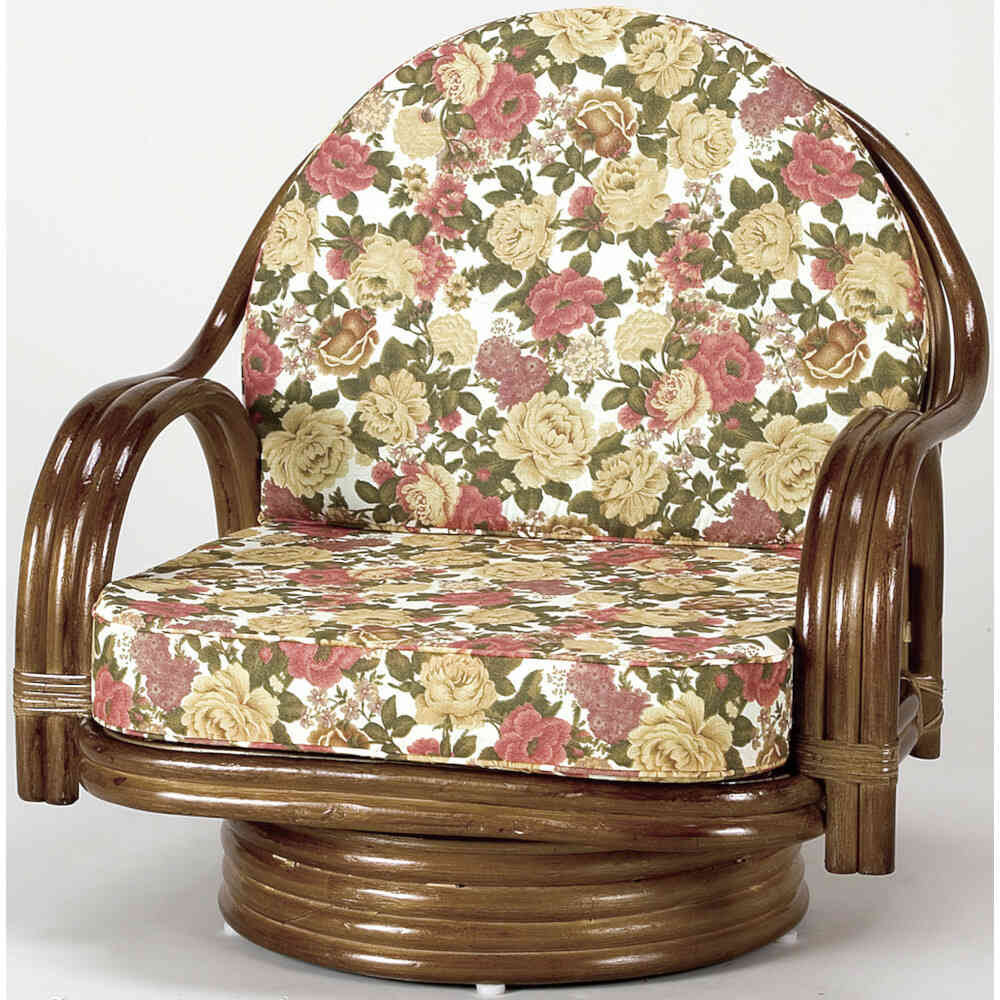 天然籐回転チェア ミドルタイプ ゆったり[02372] メーカー直送 ▼返品・キャンセル不可【他商品との同時購入不可】