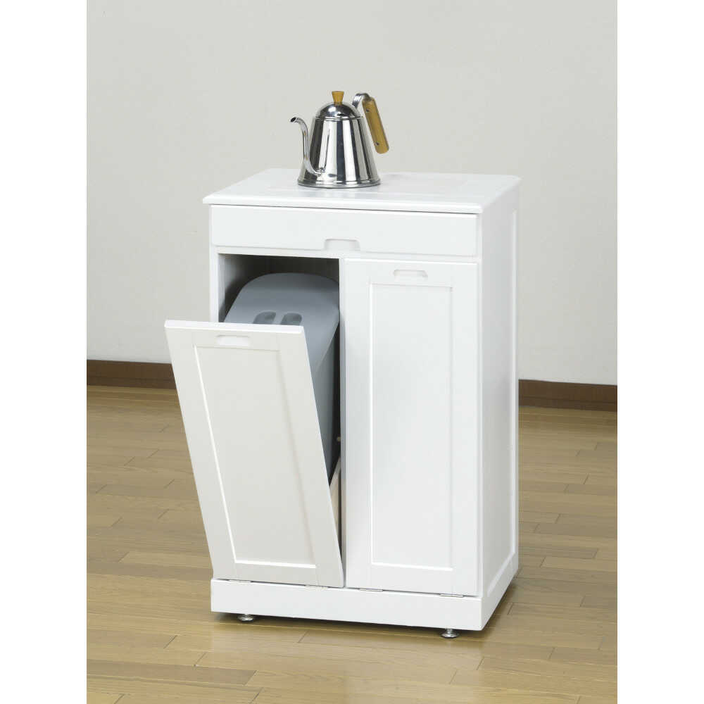 天然木分別ダストボックス タイル付2分別 WH[0297420] メーカー直送 ▼返品・キャンセル不可【他商品との同時購入不可】