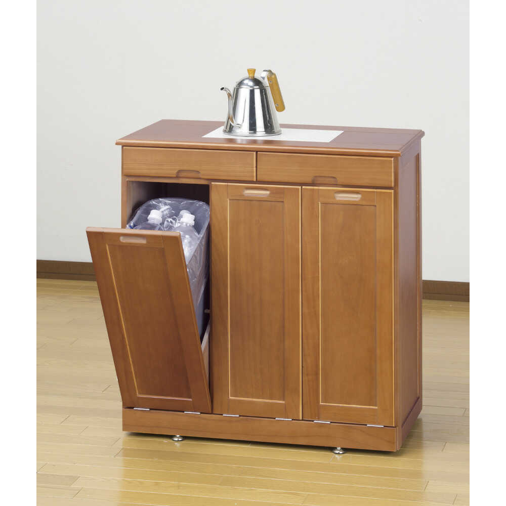 天然木分別ダストボックス タイル付3分別 BR[0297510] メーカー直送 ▼返品・キャンセル不可【他商品との同時購入不可】