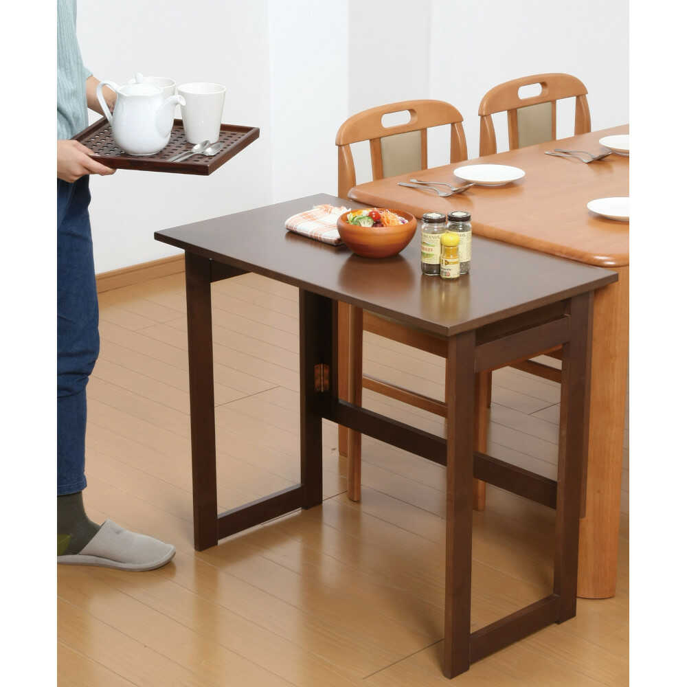 天然木折りたたみテーブル 高さ69cm BR[0330010] メーカー直送 ▼返品・キャンセル不可【他商品との同時購入不可】