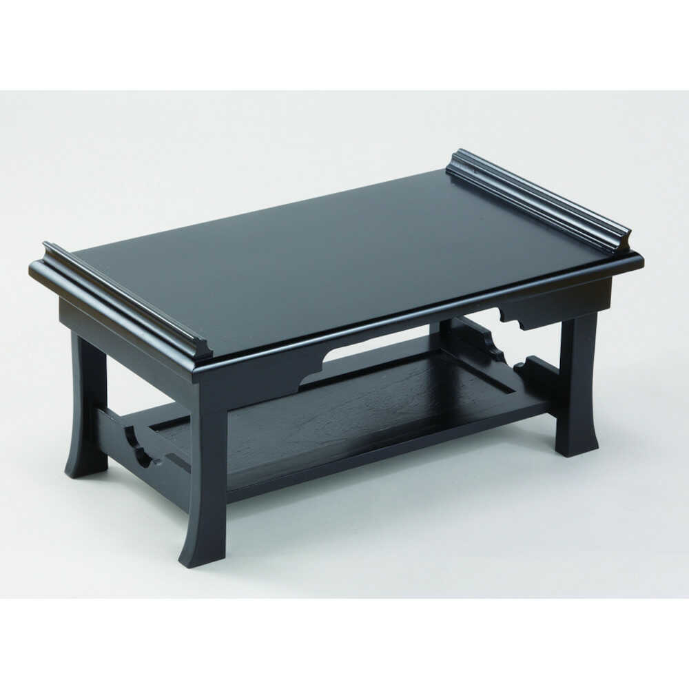 棚付き折りたたみ供物机 黒檀調[0338710] メーカー直送 ▼返品・キャンセル不可【他商品との同時購入不可】