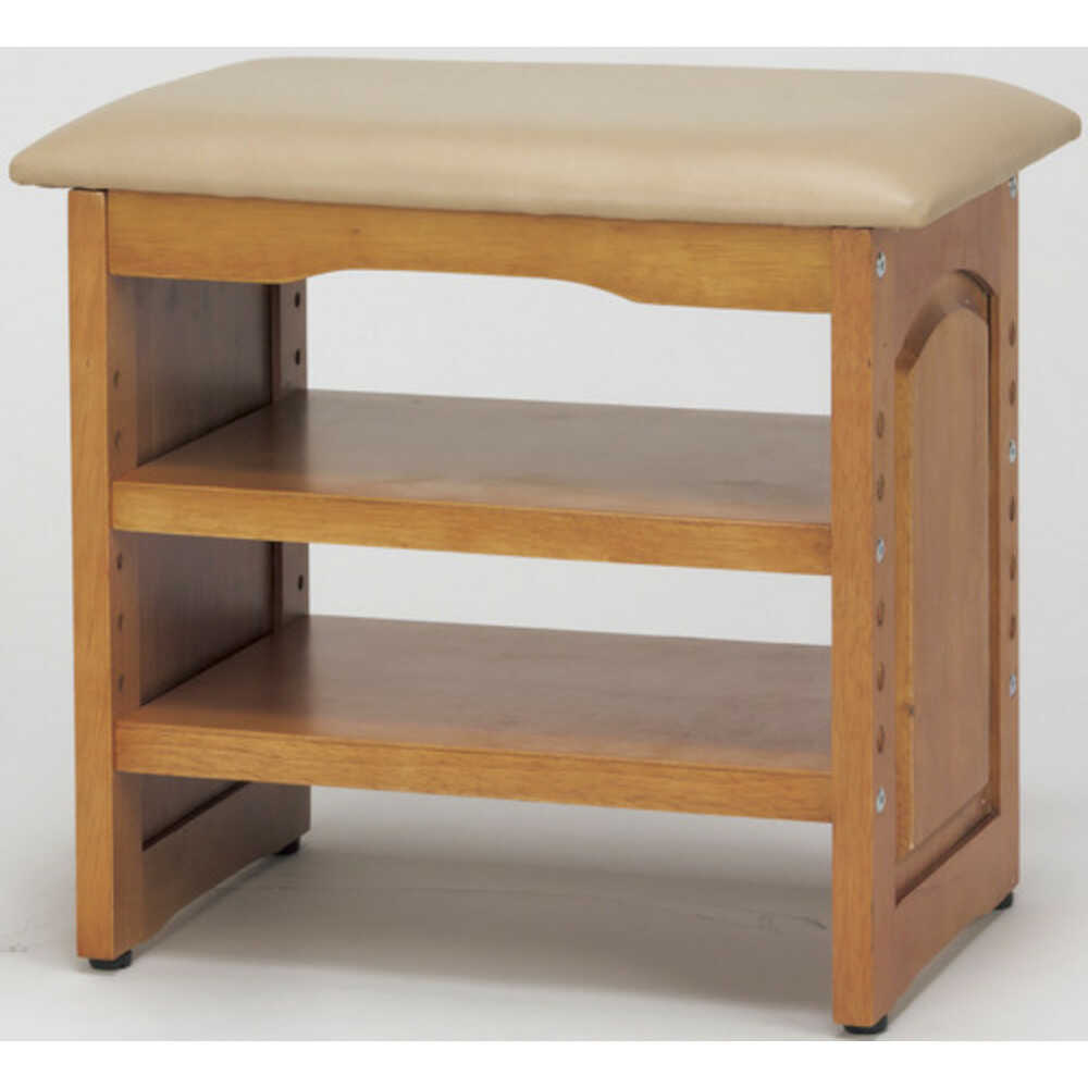 木製収納付き玄関ベンチ45cm幅 ガタつき防止付き[03518] メーカー直送 ▼返品・キャンセル不可【他商品との同時購入不可】