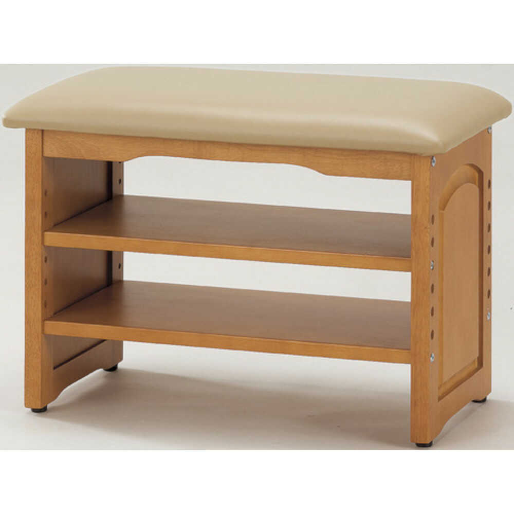 木製収納付き玄関ベンチ60cm幅 ガタつき防止付き[03519] メーカー直送 ▼返品・キャンセル不可【他商品との同時購入不可】