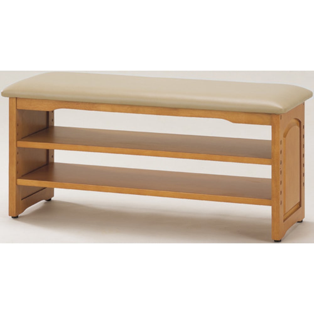木製収納付き玄関ベンチ90cm幅 ガタつき防止付き[03520] メーカー直送 ▼返品・キャンセル不可【他商品との同時購入不可】