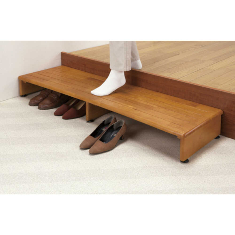 木製収納付き玄関台 120cm幅[03523] メーカー直送 ▼返品・キャンセル不可【他商品との同時購入不可】