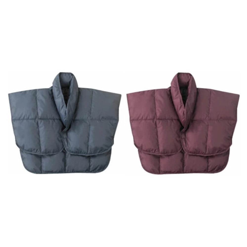 あったか羽毛肩当て2枚組 ネイビー+エンジ[0393250] メーカー直送 ▼返品・キャンセル不可【他商品との同時購入不可】