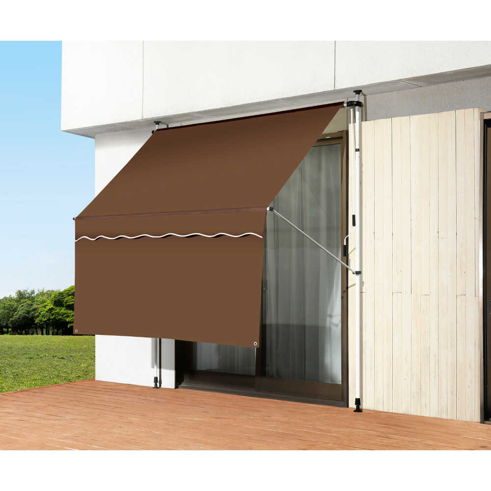 日よけスクリーン＆ブラインド200cm幅 BR[0399930] メーカー直送▼返品・キャンセル不可【他商品との同時購入不可】