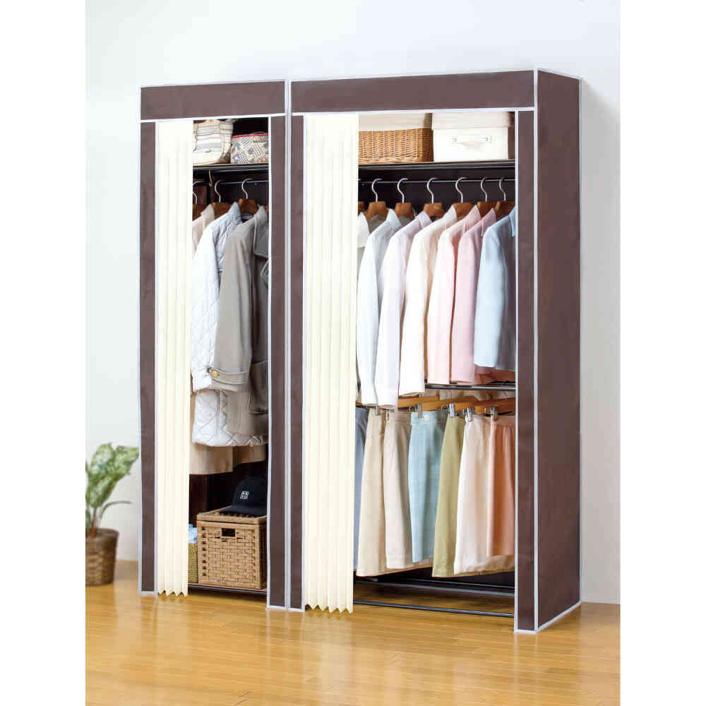 選べるカバー付きクローゼットハンガー90幅 2段掛[04020] メーカー直送▼返品・キャンセル不可[他商品との同時購入不可]