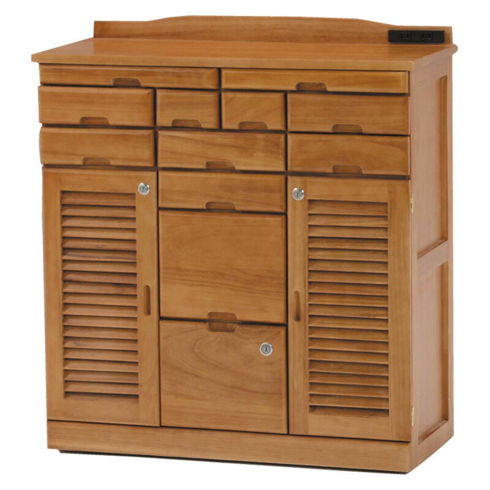 天然木鍵付き引き出しいっぱいFAX台 76cm幅[04145] メーカー直送 ▼返品・キャンセル不可【他商品との同時購入不可】