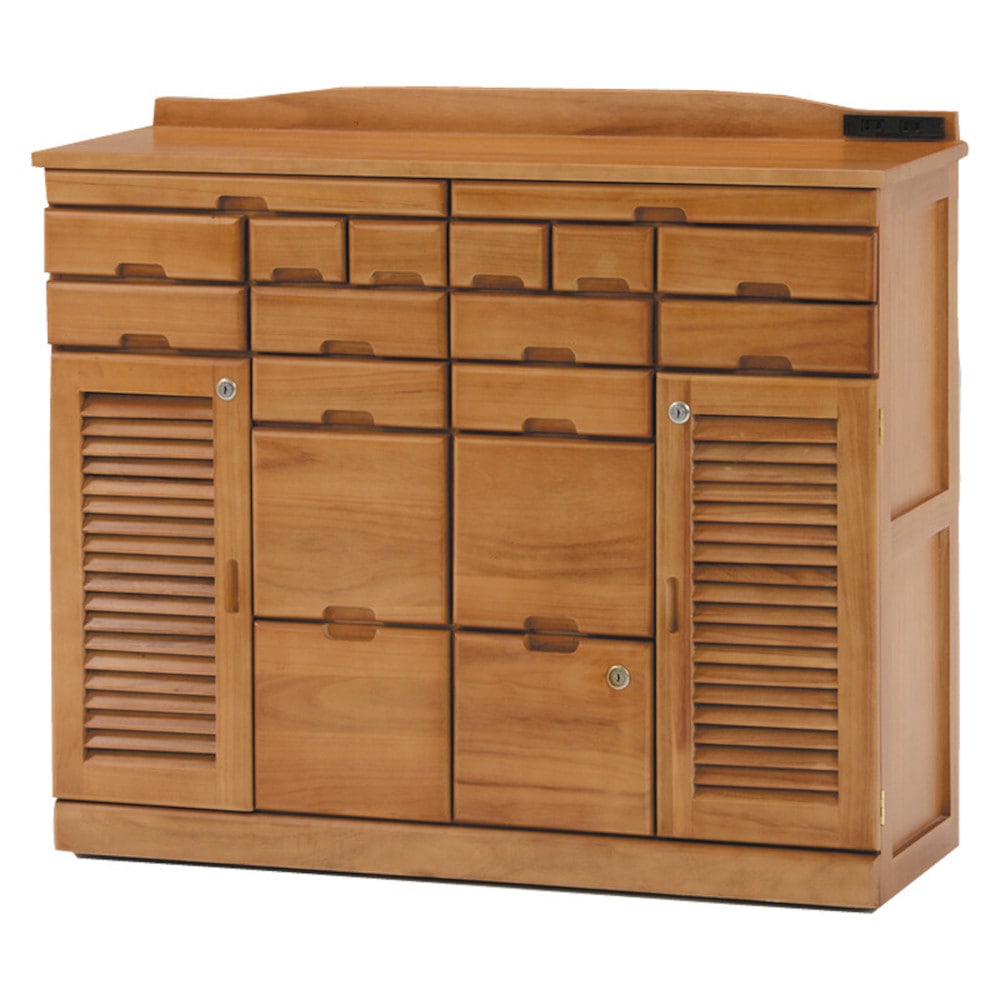 天然木鍵付き引き出しいっぱいFAX台 96cm幅[04146] メーカー直送 ▼返品・キャンセル不可【他商品との同時購入不可】