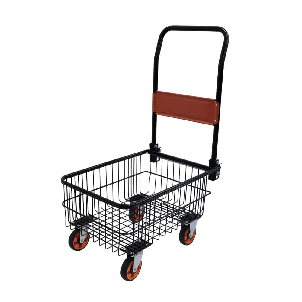 折りたたみ式バスケット台車 深型 専用カバー付き[04194] メーカー直送 ▼返品・キャンセル不可【他商品との同時購入不可】