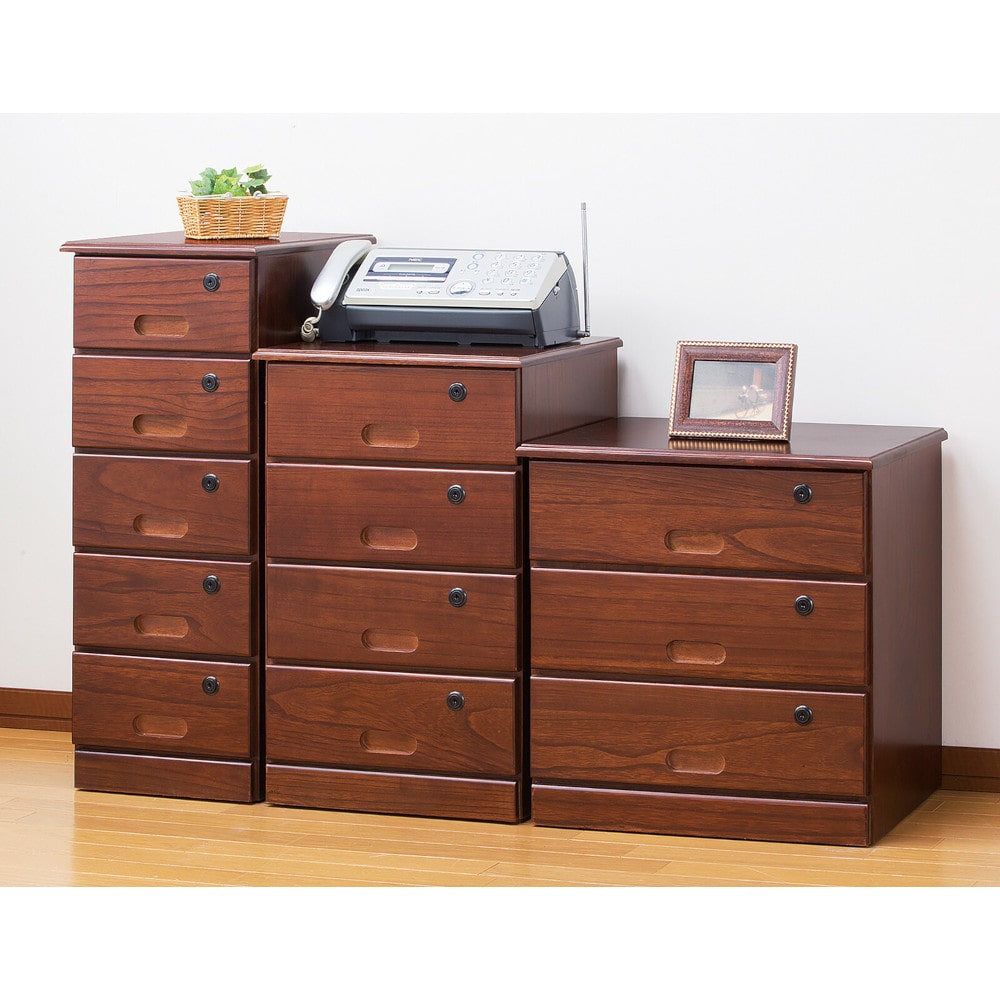 天然木全段鍵付きシークレットチェスト 3段[04198] メーカー直送 ▼返品・キャンセル不可【他商品との同時購入不可】