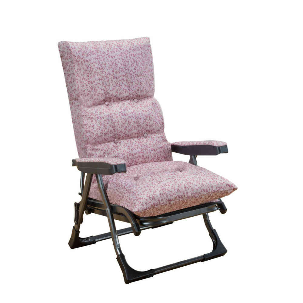 リクライニングアームチェアDXII 花柄ピンク[0411280] メーカー直送 ▼返品・キャンセル不可【他商品との同時購入不可】