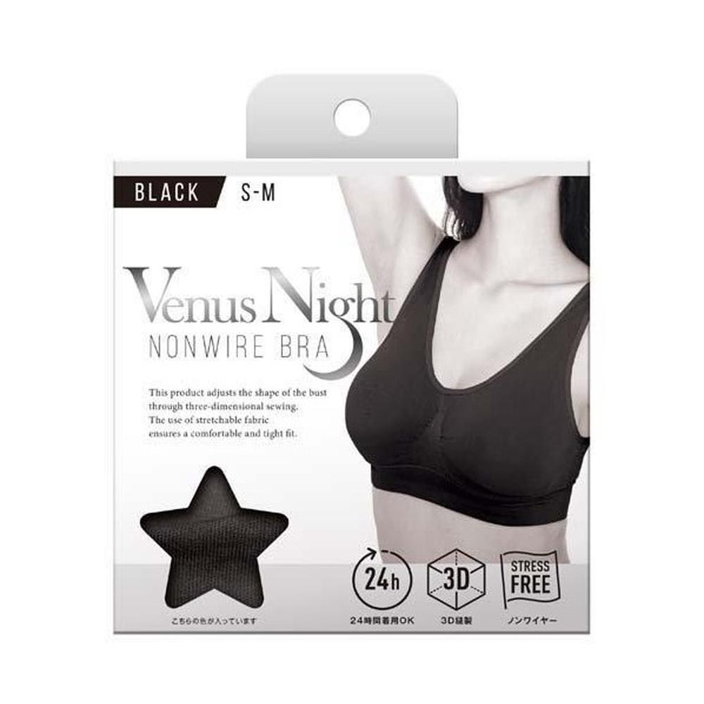 ヴィーナス  ナイトブラ ノンワイヤー ブラック S－M 1枚入り
