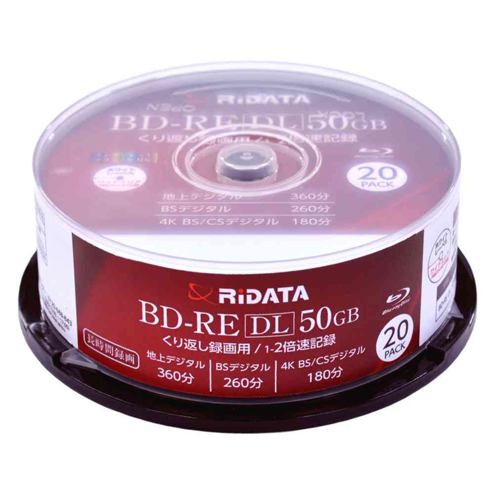 アールアイジャパン RiDATA くり返し録画用 BD-RE DL 50GB ホワイトプリンタブル 片面2層 1-2倍速 20枚
