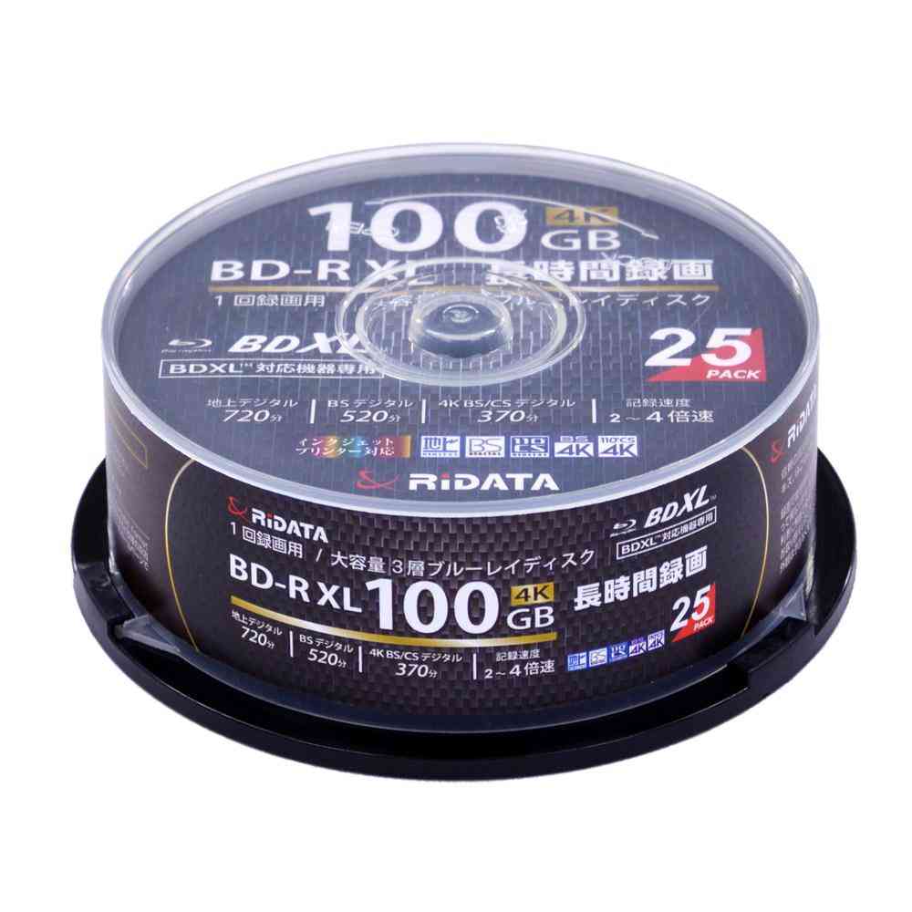 アールアイジャパン RiDATA 1回録画用 片面3層 2-4倍速 BD-R XL 100GB ブルーレイディスク 25枚
