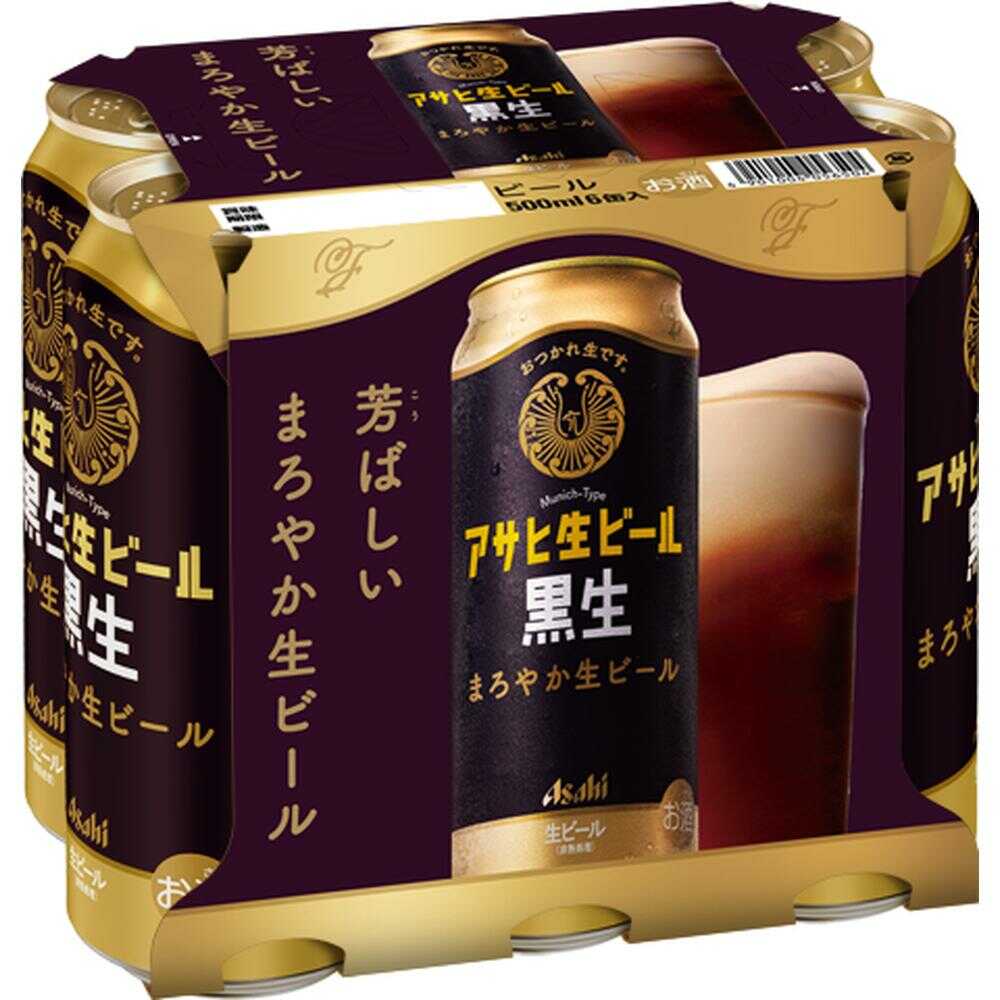 アサヒ生ビール黒生 500ml×6本   [4個セット]