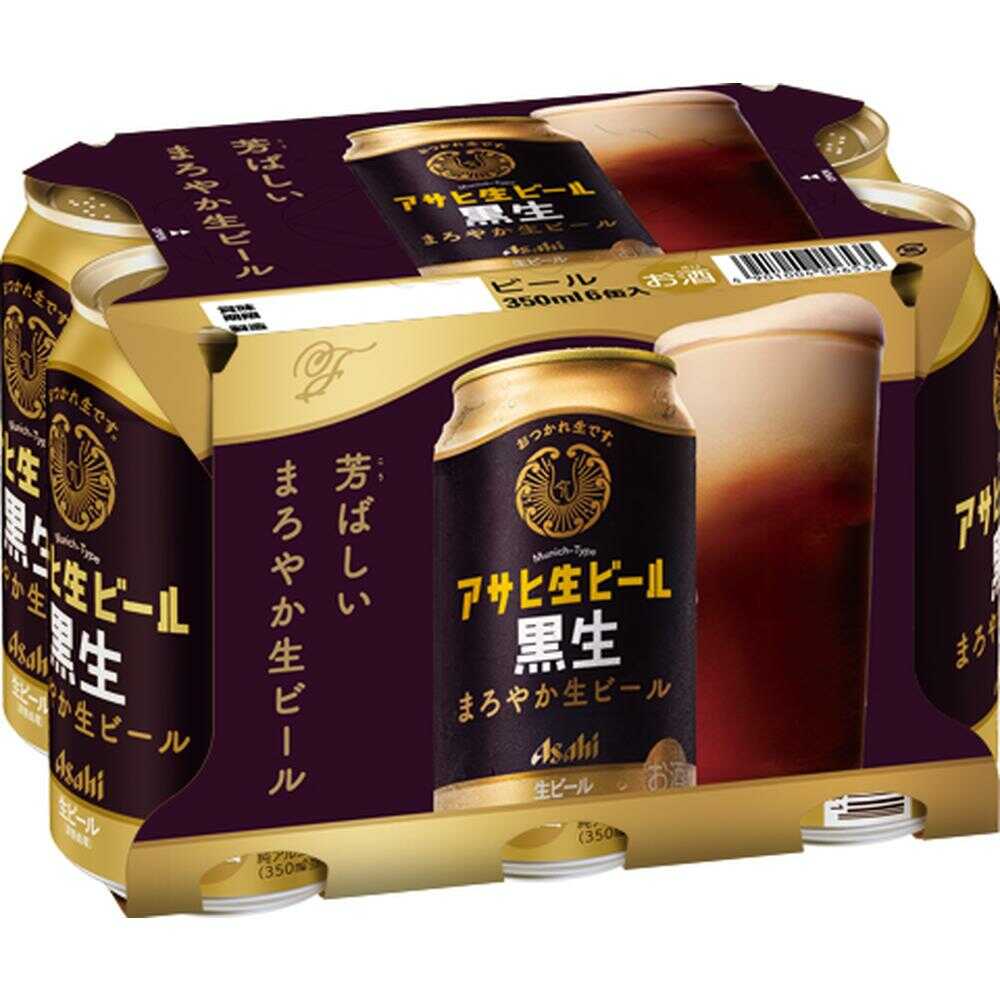 アサヒ生ビール黒生 350ml×6本   [4個セット]