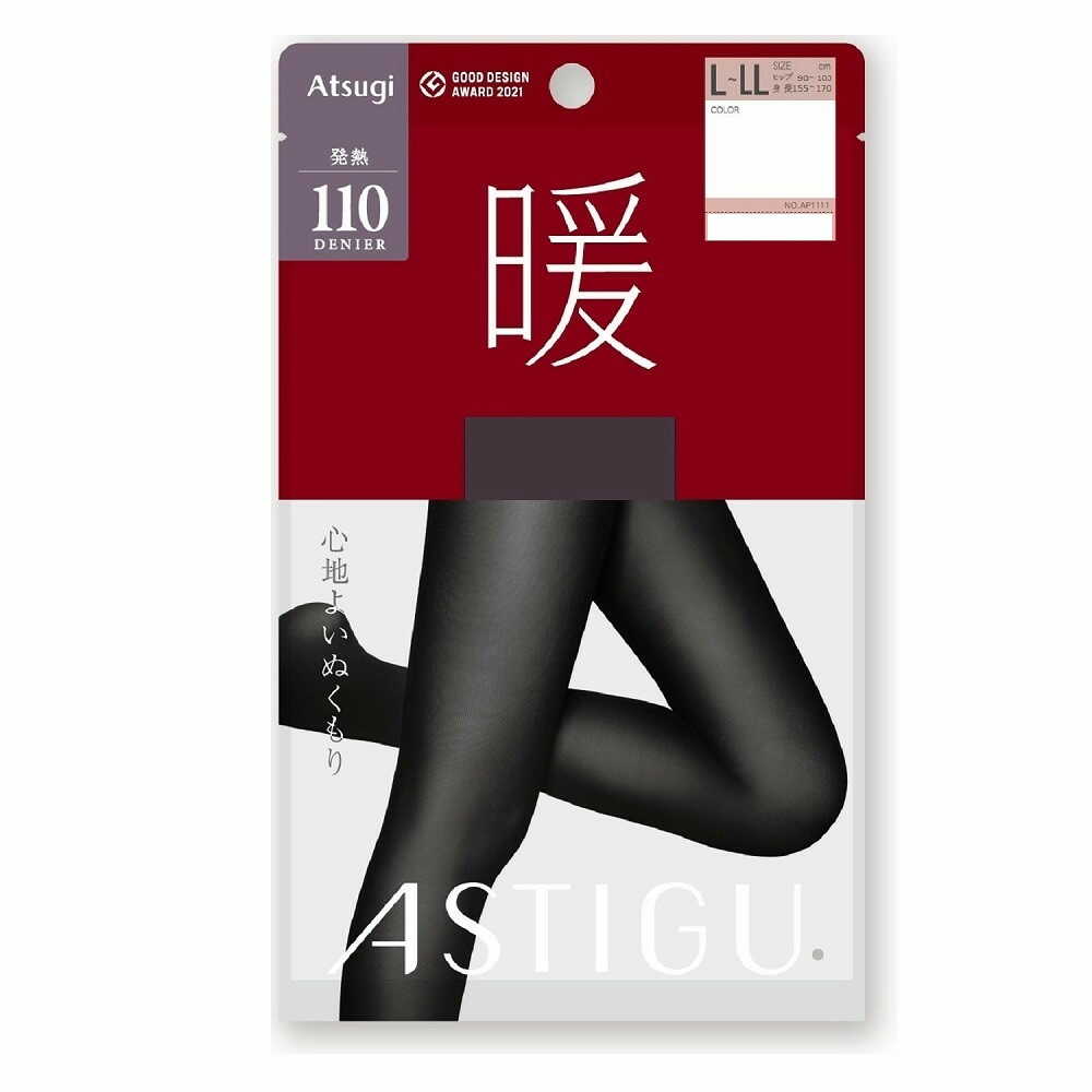 アスティーグ 暖 発熱110デニール チャコール L-LL 1足