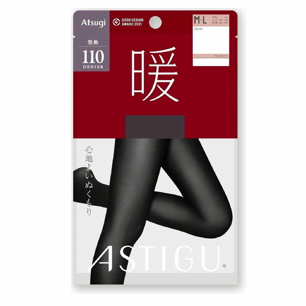 アスティーグ 暖 発熱110デニール チャコール M-L 1足