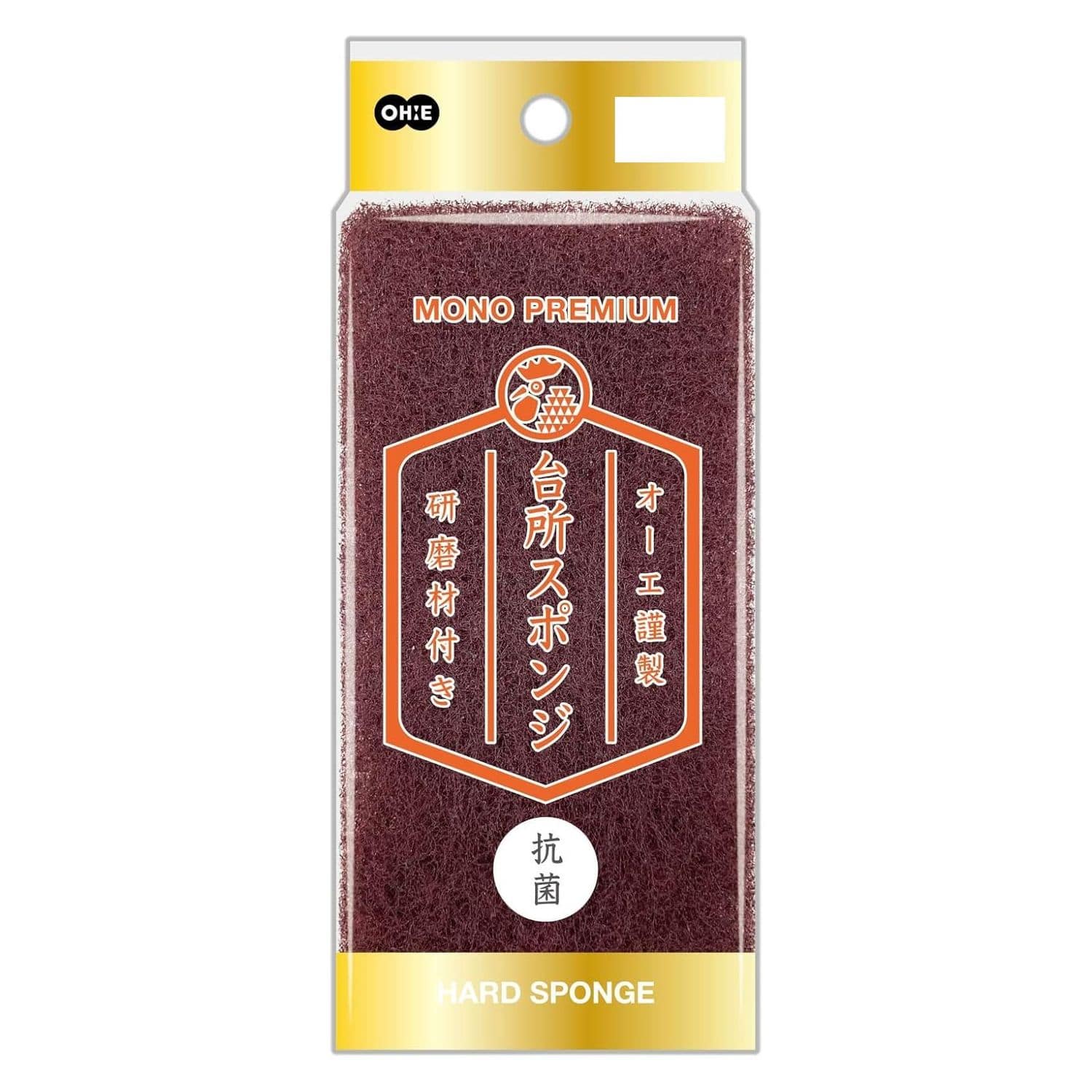 オーエ MONO PREMIUM 台所スポンジ 50112 ハードブラウン