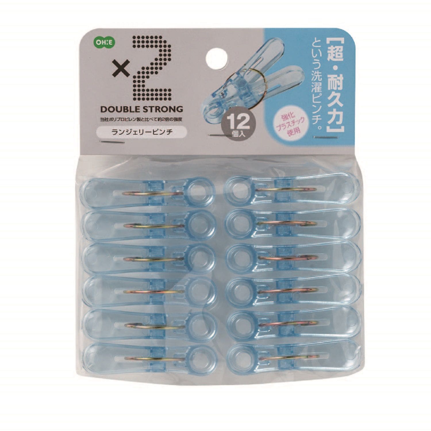 オーエ ポリカ ランジェリーピンチ ブルー 88565 12個入