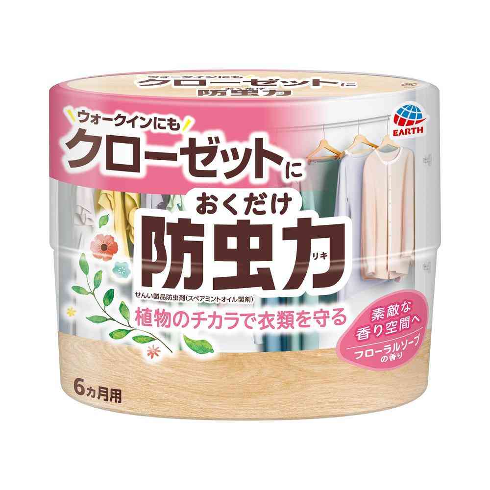 アース製薬 クローゼットにおくだけ防虫力 フローラルソープの香り 1個（300ml）