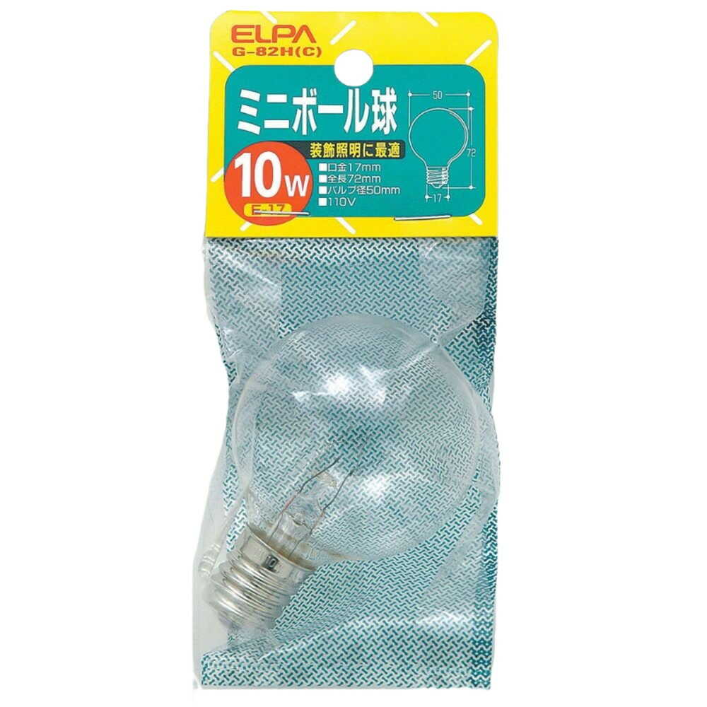 エルパ ELPA ミニボール球 白熱電球 E17 10W G-82H(C)