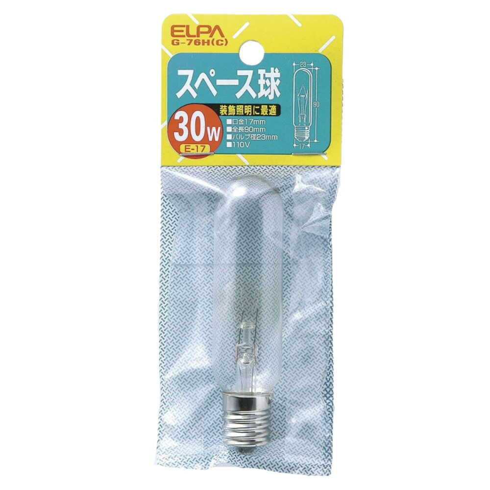 エルパ ELPA スペース球 白熱電球 E17 30W G-76H(C)