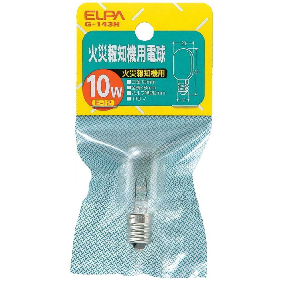 エルパ ELPA 火災報知器用電球 白熱電球 E12 110V G-143H