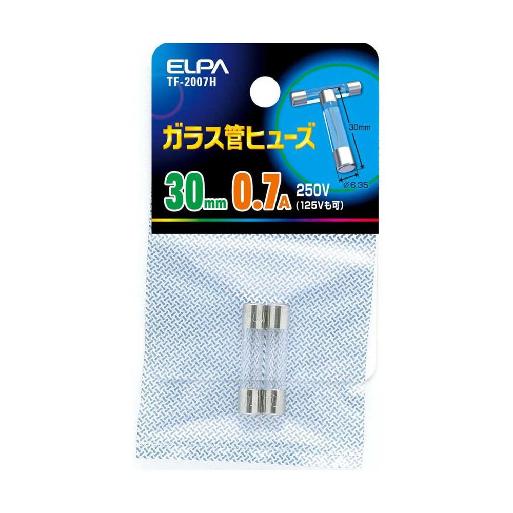 エルパ ガラス管ヒューズ30mm  TF-2007H