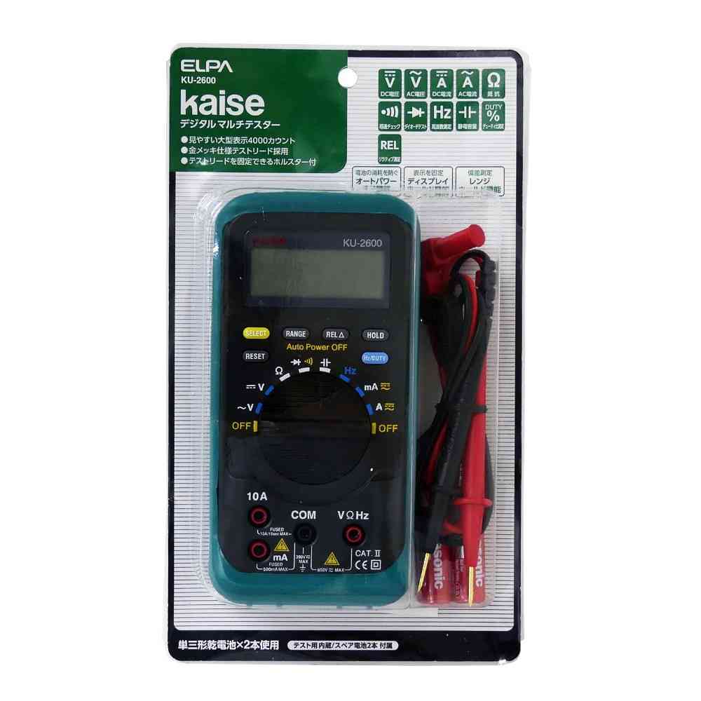 エルパ ELPA デジタルマルチテスター KU-2600